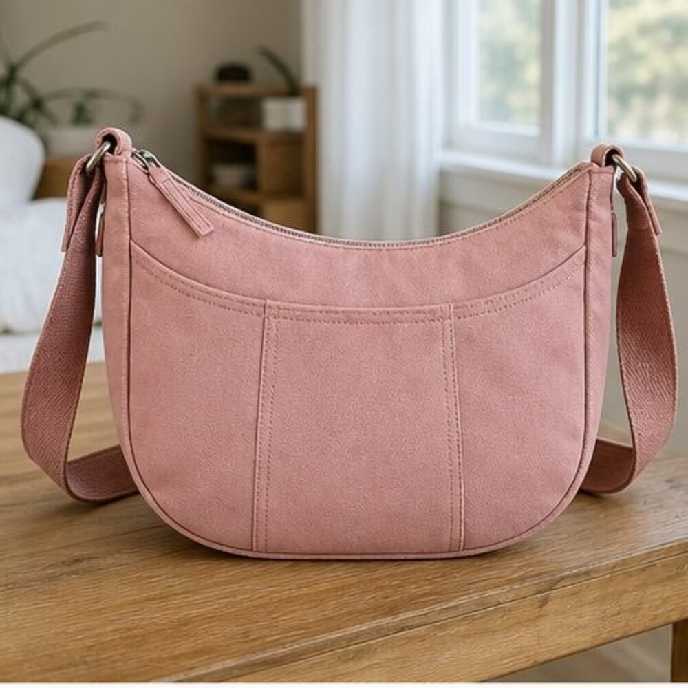 Blush Canvas Crossbody Bag